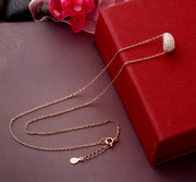 Delicate CZ Bar Pendant Necklace in Rose Gold