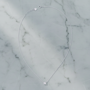 Cube Style Pendant with CZ Necklace - 925 Sterling Silver