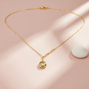 Golden Smiley Charm Necklace