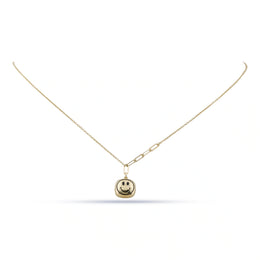 Golden Smiley Charm Necklace