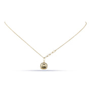 Dainty Gold Tone Solitaire Sphere Pendant Necklace