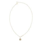 Dainty Gold Tone Solitaire Sphere Pendant Necklace