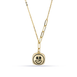 Dainty Gold Tone Solitaire Sphere Pendant Necklace