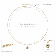 Golden Smiley Charm Necklace