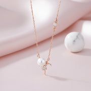 Pearl Ballet Charm Necklace