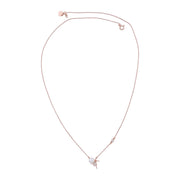 The Dancing Girl Pendant with CZ & Pearl Necklace - Rose Gold