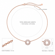 Rose Gold Plated Eternity Circle Necklace