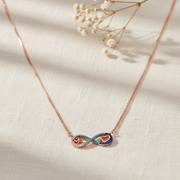 Rose Gold Silver Infinity Heart Necklace - Premium Jewellery