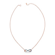 Rose Gold Silver Infinity Heart Necklace - Premium Jewellery
