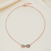 Rose Gold Silver Infinity Heart Necklace - Premium Jewellery