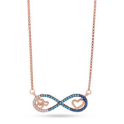 Rose Gold Silver Infinity Heart Necklace - Premium Jewellery