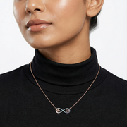 Rose Gold Silver Infinity Heart Necklace - Premium Jewellery