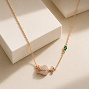 Rose Gold Rose Pendant Necklace