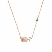 Rose Gold Rose Pendant Necklace