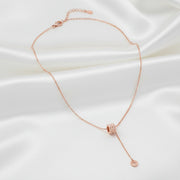 Rose Gold Drop Charm Necklace