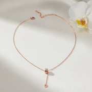 Rose Gold Drop Charm Necklace