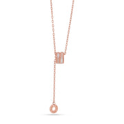 Rose Gold Drop Charm Necklace