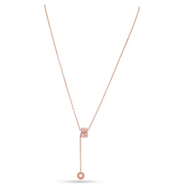 Rose Gold Drop Charm Necklace