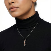 Two Tone Couple Pendant Necklace