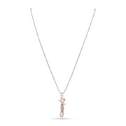 Two Tone Couple Pendant Necklace