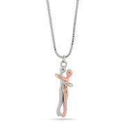 Two Tone Couple Pendant Necklace