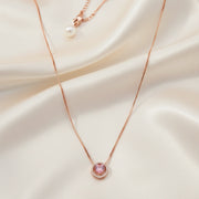 Pink Halo Heart Necklace