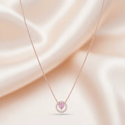 Pink Halo Heart Necklace