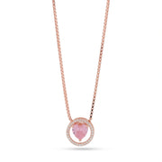 Pink Halo Heart Necklace