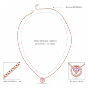 Pink Halo Heart Necklace