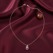 Rose Gold Lock Spark Necklace