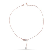 Rose Leaf Pearl Drop Necklace