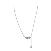 Rose Leaf Pearl Drop Necklace