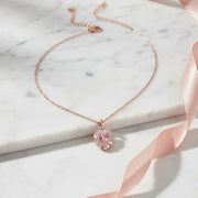 Blush Heart Halo Necklace