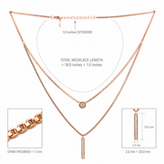 Rose Dual Layer Bar Necklace