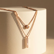 Rose Dual Layer Bar Necklace