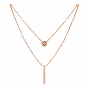 Rose Dual Layer Bar Necklace