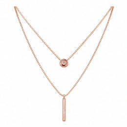 Rose Dual Layer Bar Necklace