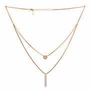 Rose Dual Layer Bar Necklace
