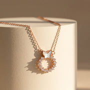 Rose Butterfly Halo Necklace