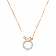 Rose Butterfly Halo Necklace