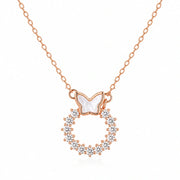 Rose Butterfly Halo Necklace