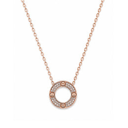 Rose Halo Circle Necklace