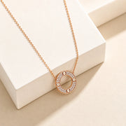 Rose Halo Circle Necklace