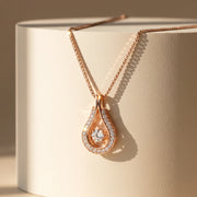 Rose Glow Teardrop Necklace