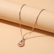 Rose Glow Teardrop Necklace