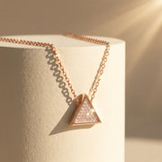 Rose Prism Triangle Necklace