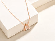 Rose Prism Triangle Necklace