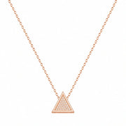 Rose Prism Triangle Necklace