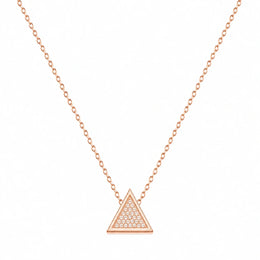 Rose Prism Triangle Necklace