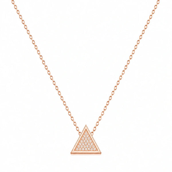 Rose Prism Triangle Necklace